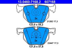 SET PLACUTE FRANA ATE 13.0460-7168.2 - Compatibil cu BMW
