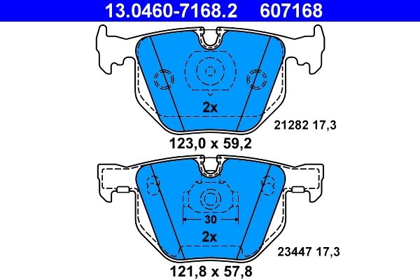 SET PLACUTE FRANA ATE 13.0460-7168.2 - Compatibil cu BMW