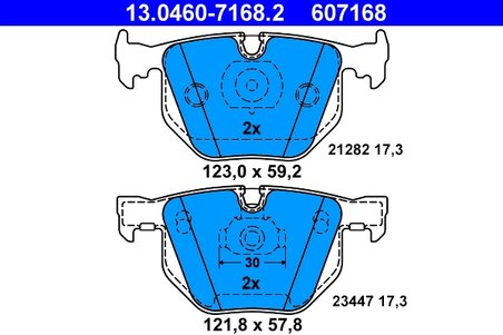 SET PLACUTE FRANA ATE 13.0460-7168.2 - Compatibil cu BMW