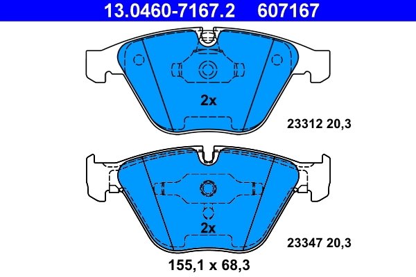 SET PLACUTE FRANA ATE 13.0460-7167.2 - Compatibil cu BMW