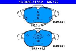 SET PLACUTE FRANA ATE 13.0460-7172.2 - Compatibil cu CHEVROLET, FIAT, OPEL, SAAB, VAUXHALL