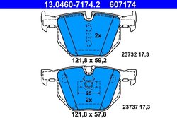 Set placute frana ATE 13.0460-7174.2