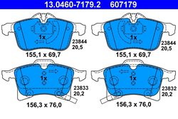 SET PLACUTE FRANA ATE 13.0460-7179.2 - Compatibil cu OPEL, VAUXHALL