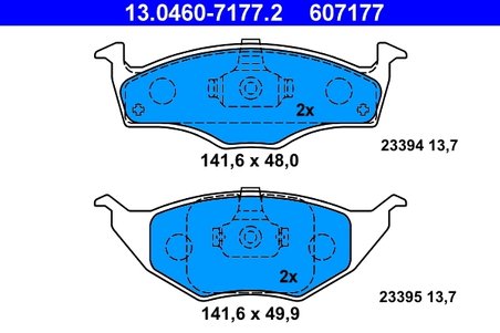Set placute frana ATE 13.0460-7177.2