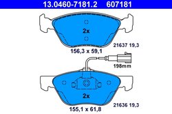 SET PLACUTE FRANA ATE 13.0460-7181.2 - Compatibil cu ALFA ROMEO