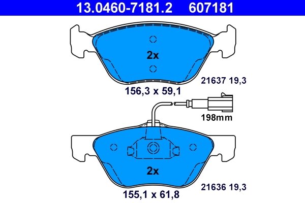 Set placute frana ATE 13.0460-7181.2