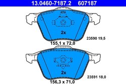 Set placute frana ATE 13.0460-7187.2