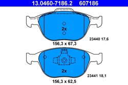 Set placute frana ATE 13.0460-7186.2