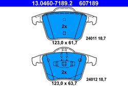 Set placute frana ATE 13.0460-7189.2