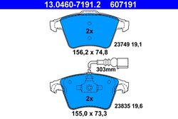 Set placute frana ATE 13.0460-7191.2