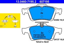 Set placute frana ATE 13.0460-7195.2