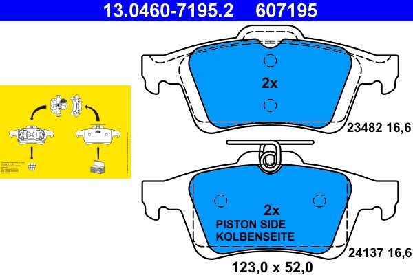 Set placute frana ATE 13.0460-7195.2