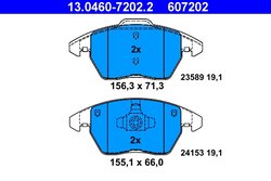 Set placute frana ATE 13.0460-7202.2