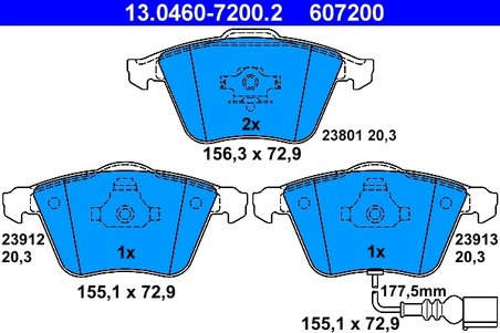 Set placute frana ATE 13.0460-7200.2