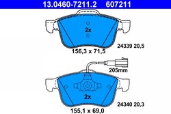 Set placute frana ATE 13.0460-7211.2