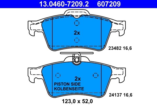 Set placute frana ATE 13.0460-7209.2