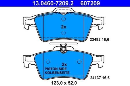 Set placute frana ATE 13.0460-7209.2