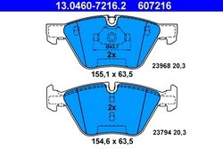 SET PLACUTE FRANA ATE 13.0460-7216.2 - Compatibil cu BMW