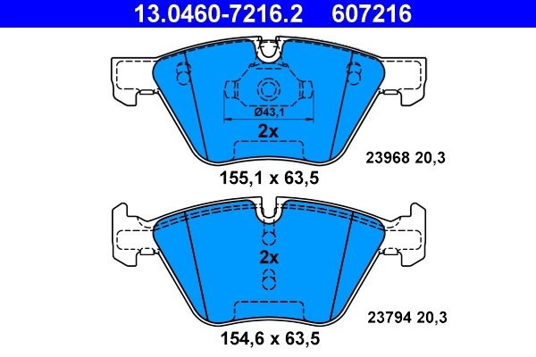 Set placute frana ATE 13.0460-7216.2