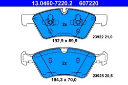 SET PLACUTE FRANA ATE 13.0460-7220.2 - Compatibil cu MERCEDES-BENZ