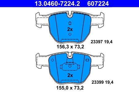 Set placute frana ATE 13.0460-7224.2