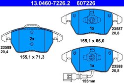 Set placute frana ATE 13.0460-7226.2