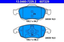 SET PLACUTE FRANA ATE 13.0460-7229.2 - Compatibil cu CITROEN, DS, PEUGEOT