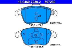 SET PLACUTE FRANA ATE 13.0460-7230.2 - Compatibil cu CITROEN, DS, PEUGEOT