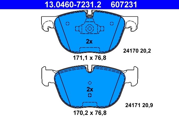 Set placute frana ATE 13.0460-7231.2