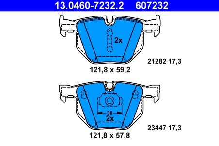 SET PLACUTE FRANA ATE 13.0460-7232.2 - Compatibil cu BMW
