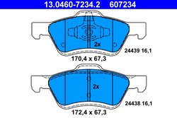 SET PLACUTE FRANA ATE 13.0460-7234.2 - Compatibil cu FORD, MAZDA