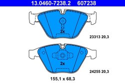 SET PLACUTE FRANA ATE 13.0460-7238.2 - Compatibil cu BMW