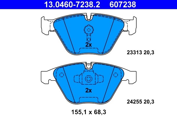 Set placute frana ATE 13.0460-7238.2