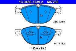 SET PLACUTE FRANA ATE 13.0460-7239.2 - Compatibil cu BMW