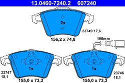 Set placute frana ATE 13.0460-7240.2