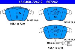 Set placute frana ATE 13.0460-7242.2