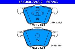 SET PLACUTE FRANA ATE 13.0460-7243.2 - Compatibil cu FORD, VOLVO