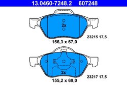 Set placute frana ATE 13.0460-7248.2