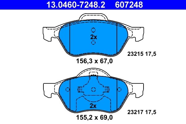 SET PLACUTE FRANA ATE 13.0460-7248.2 - Compatibil cu RENAULT
