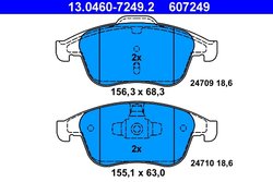 SET PLACUTE FRANA ATE 13.0460-7249.2 - Compatibil cu RENAULT