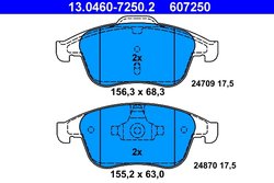 SET PLACUTE FRANA ATE 13.0460-7250.2 - Compatibil cu RENAULT