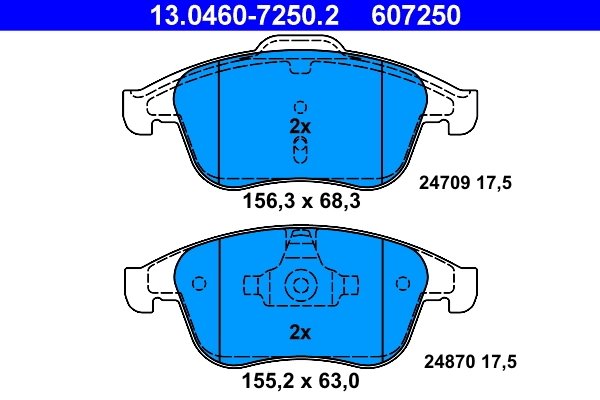 Set placute frana ATE 13.0460-7250.2