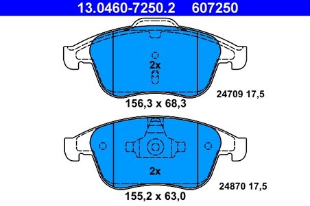 Set placute frana ATE 13.0460-7250.2