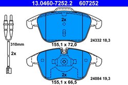 Set placute frana ATE 13.0460-7252.2