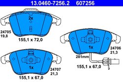 Set placute frana ATE 13.0460-7256.2