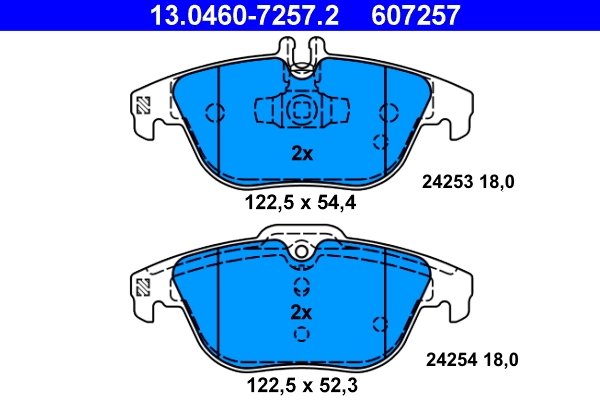 Set placute frana ATE 13.0460-7257.2