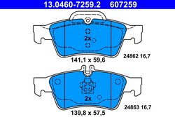 Set placute frana ATE 13.0460-7259.2
