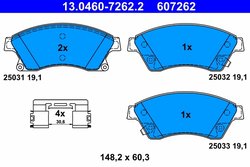 Set placute frana ATE 13.0460-7262.2