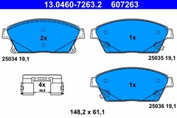 SET PLACUTE FRANA ATE 13.0460-7263.2 - Compatibil cu CHEVROLET, OPEL, VAUXHALL