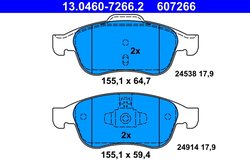 Set placute frana ATE 13.0460-7266.2